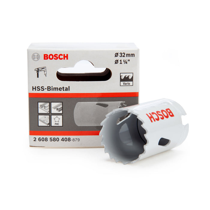 Mũi khoét lỗ Bosch dùng cho kim loại, đường kính từ 32mm - 68mm, dài 44mm, vật liệu thép HSS