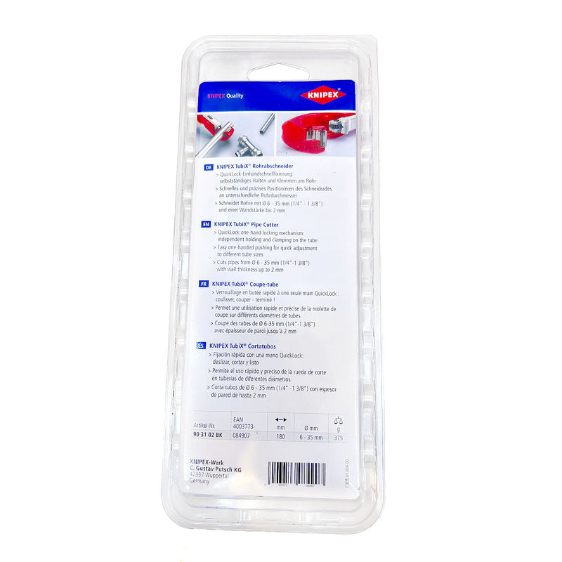 Dao cắt ống đồng, Inox KNIPEX 90 31 02 chiều dài 180mm, đường kính cắt từ 6mm - 35mm
