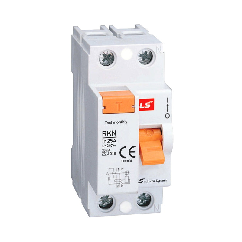 Cầu dao chống giật RCCB LS chỉ chống rò, tải định mức từ 25A ~ 100A, dòng cắt 6kA - 10kA, dòng rò 30mA