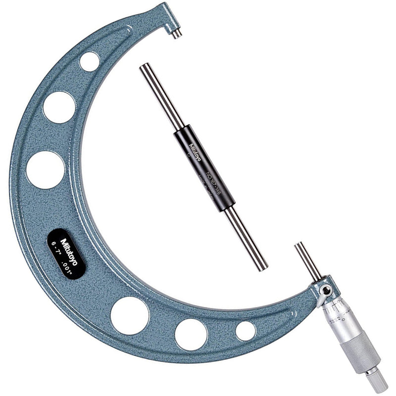 Bộ 6 cây Panme đo ngoài hệ Inch Mitutoyo Mã số 103-906-10, đáp ứng dãy đo từ 6 - 12 Inch