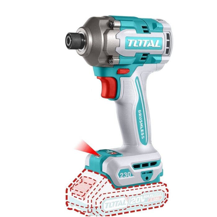 Máy vặn vít không chổi than dùng pin Lithium 20V Total TIRLI2023 cốt 1/4 inch