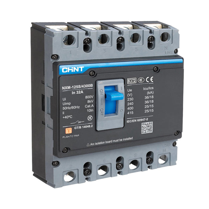 Cầu dao tự động dạng khối MCCB cố định từ nhiệt Chint NXM Series, tải danh định từ 25A ~ 1600A. Tiêu chuẩn quốc tế