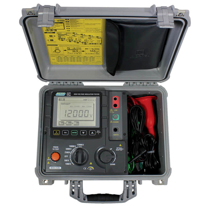 Thiết bị đo điện trở điện áp cao 12.000V kỹ thuật số Kyoritsu Kew 3128, dải đo từ 500V - 12.000V