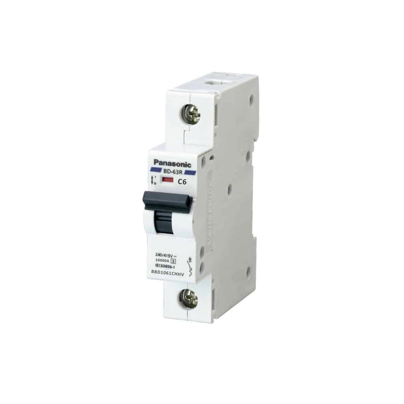 Cầu dao tự động MCB Panasonic, tải danh định từ 6A ~ 100A, dòng cắt từ 6kA ~ 10kA