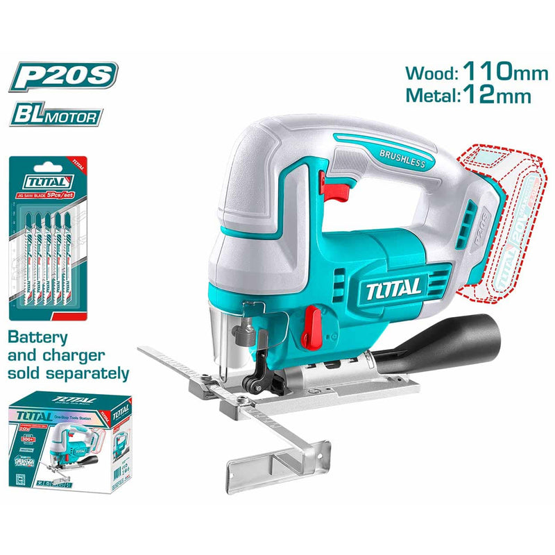 Máy cưa lọng không chổi than dùng Pin 20V Total TJSLI1008 độc xọc 20mm (Chưa bao gồm Pin + sạc)