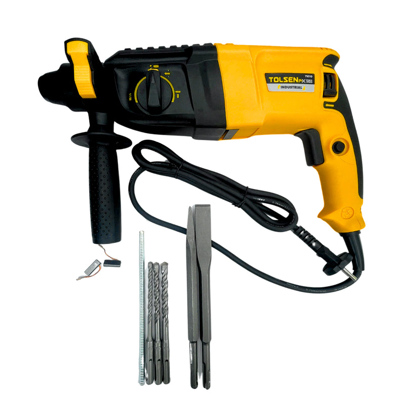 Máy khoan búa SDS-plus công nghiệp 3 chức năng, 26mm/800W TOLSEN 79510