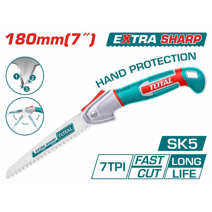 Cưa cành cầm tay dạng xếp kích thước 7 inch/ 180mm Total THFSW1808 chất liệu thép SK5