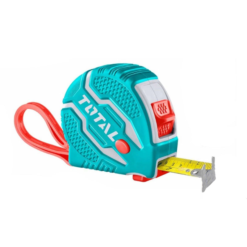 Thước kéo thép nền vàng 3m x 16mm Total TMT126231 có chức năng tự khoá, hệ đo Met và Inch