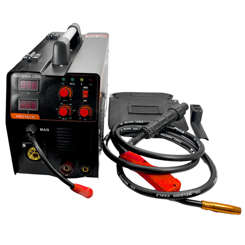 Máy hàn Mig 250A/220V Protech MIG/MMA MK250, que hàn từ 2.6mm - 5.0mm, dây hàn 0.8mm - 1.0mm