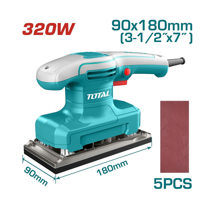 Máy chà nhám chữ nhật công suất 320W Total TF1301836 kích thước đế 90mm x 180mm