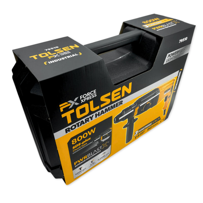 Máy khoan búa SDS-plus công nghiệp 3 chức năng, 26mm/800W TOLSEN 79510