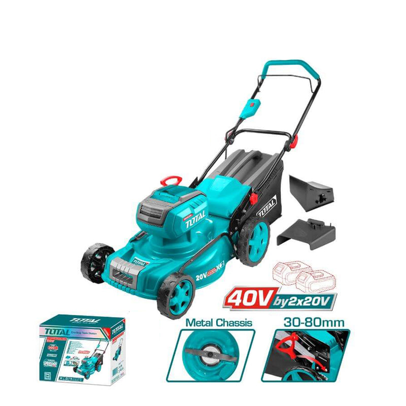 Máy cắt cỏ đầy dùng Pin 40V (20V x2) TOTAL TLMLI4020, dung tích 60L 
 ( Chưa bao gồm Pin sạc )