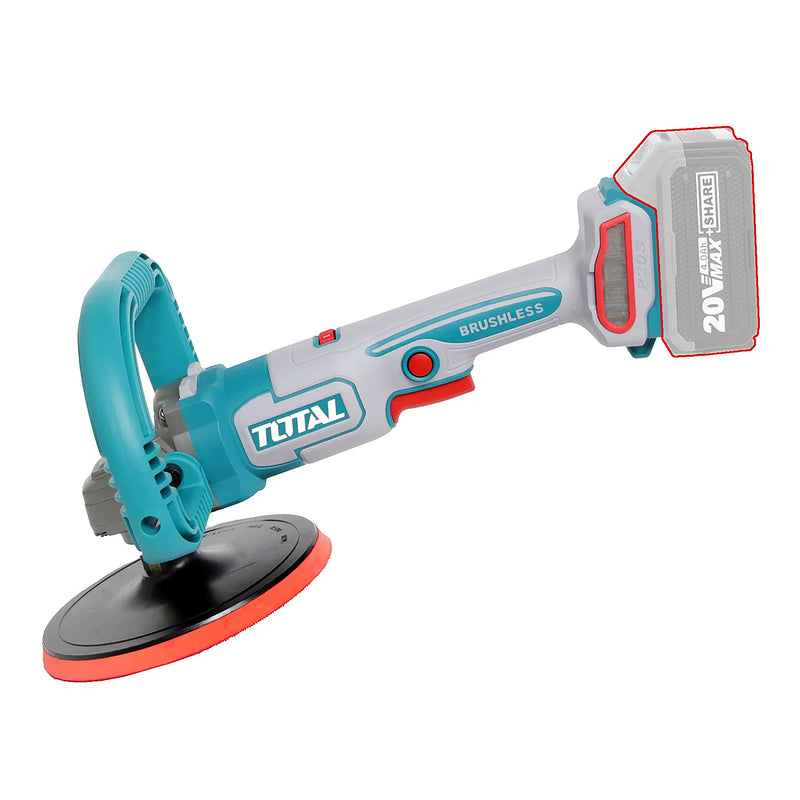 Máy đánh bóng dùng Pin 20V TOTAL TAPLI2018, đường kính đĩa 180mm