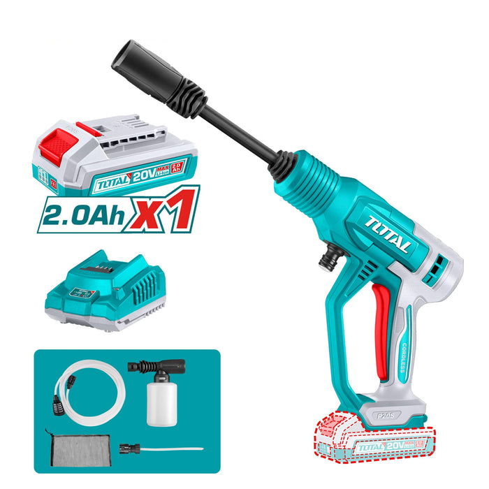 Máy xịt rửa dùng Pin 20V Total, áp suất 24.8 bar