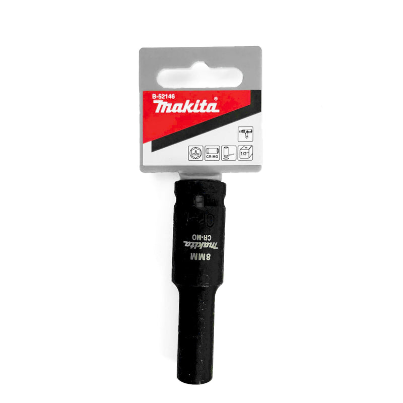 Đầu tuýp cốt 1/2 inch thân dài Makita thép Cr-Mo, kích thước từ 8mm-32mm