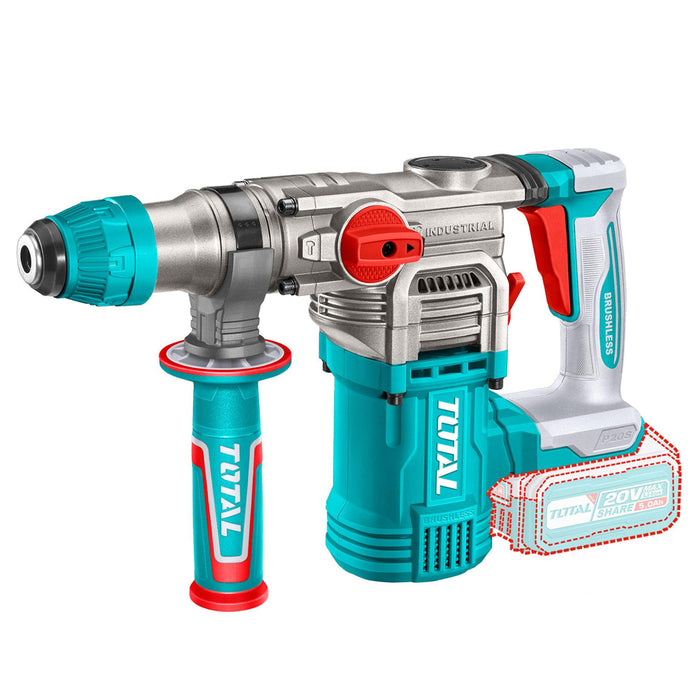 Máy khoan bê tông không chổi than dùng Pin 20V Total TRHLI202885 đuôi kẹp SDS Plus