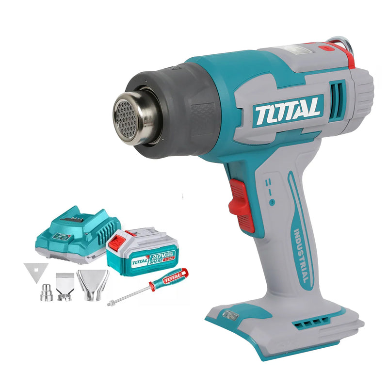 Máy khò nhiệt dùng Pin 20V Total, có điều chỉnh nhiệt độ, màn hình Led hiển thị