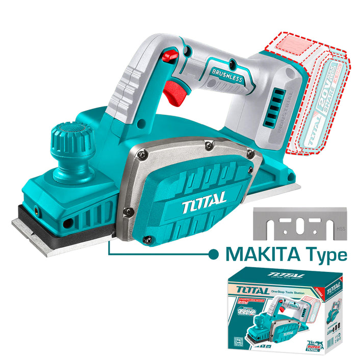 Máy bào gỗ không chổi than dùng Pin 20V Total TRLI20401, bề rộng đường bào 82mm (Chưa bao gồm Pin + sạc)