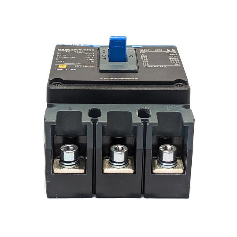 Cầu dao tự động dạng khối MCCB cố định từ nhiệt Chint NXM Series, tải danh định từ 25A ~ 1600A. Tiêu chuẩn quốc tế 