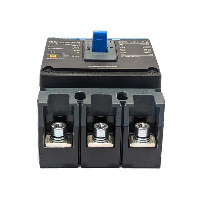 Cầu dao tự động dạng khối MCCB cố định từ nhiệt Chint NXM Series, tải danh định từ 25A ~ 1600A. Tiêu chuẩn quốc tế 