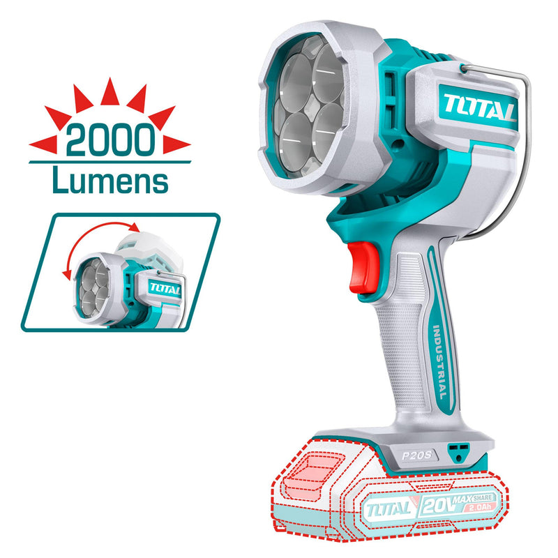 Đèn Led dùng Pin 20V Total, xoay được 120 độ