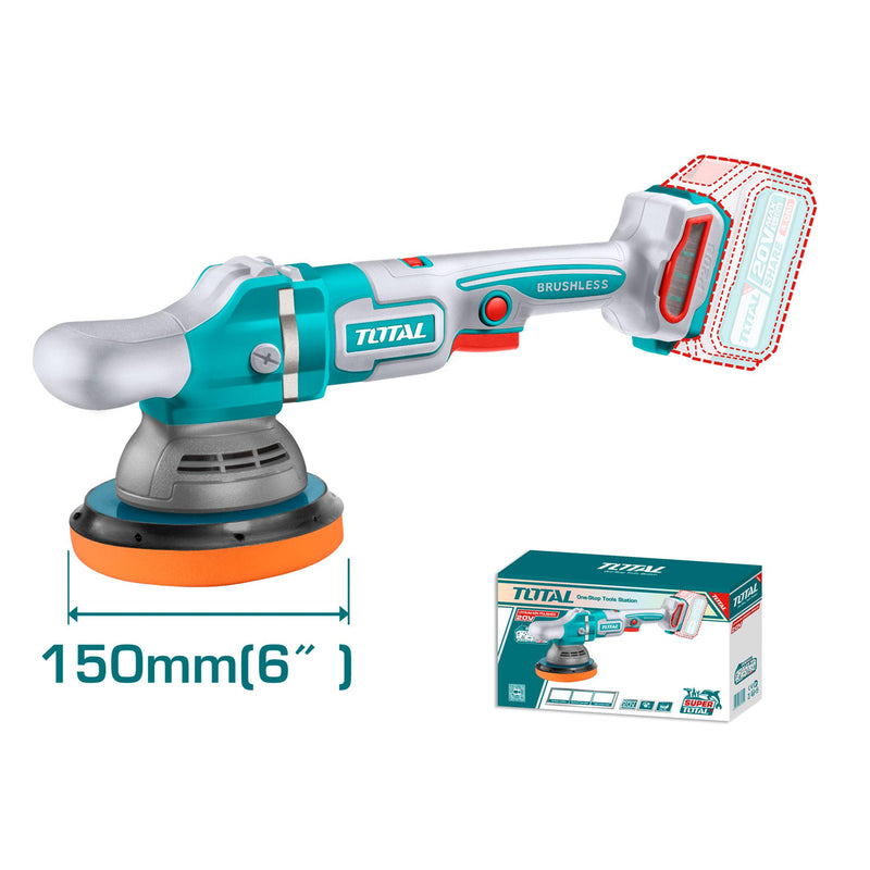 Máy đánh bóng không chối than dùng Pin 20V Total, đường kính đĩa 150mm