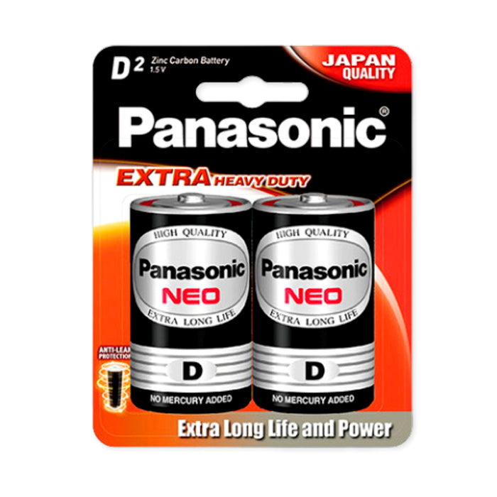 Pin carbon đại 1.5V Panasonic R20NT/2B cỡ D, vỉ 2 viên, xuất sứ Indonesia