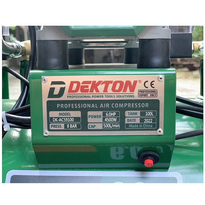 Máy nén khí không dầu Dekton DK-AC59100 công suất 6.0HP, bình chứa 100L