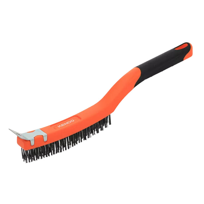 Bàn chải sợi thép 3x19 hàng kết hợp đầu sủi kích thước 14 inch 350mm Kendo - 31201