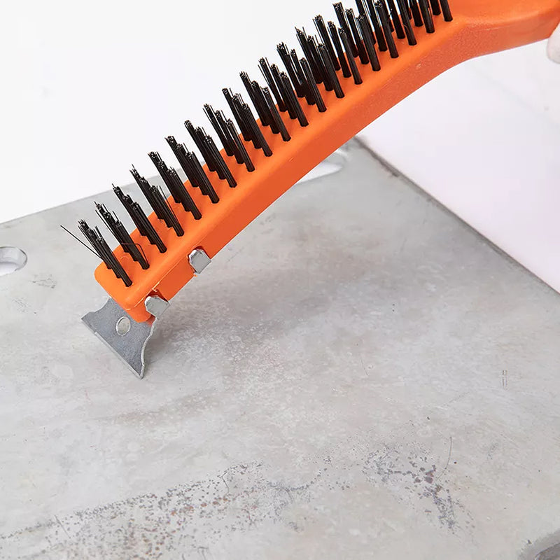 Bàn chải sợi thép 3x19 hàng kết hợp đầu sủi kích thước 14 inch 350mm Kendo - 31201