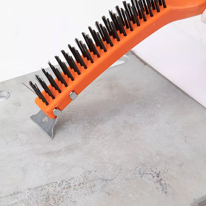 Bàn chải sợi thép 3x19 hàng kết hợp đầu sủi kích thước 14 inch 350mm Kendo - 31201