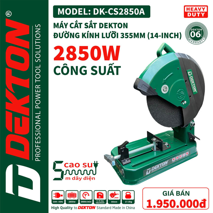 Máy cắt sắt Dekton DK-CS2850A công suất 2850W, đường kính lưỡi cắt 355mm (14 inch)