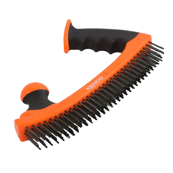 Bàn chải sợi thép 5 x 32 Kendo 31401, kích thước 25cm x 14.5cm x 3.3cm