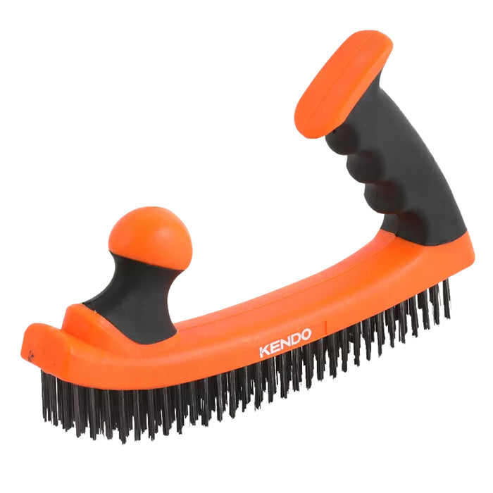 Bàn chải sợi thép 5 x 32 Kendo 31401, kích thước 25cm x 14.5cm x 3.3cm
