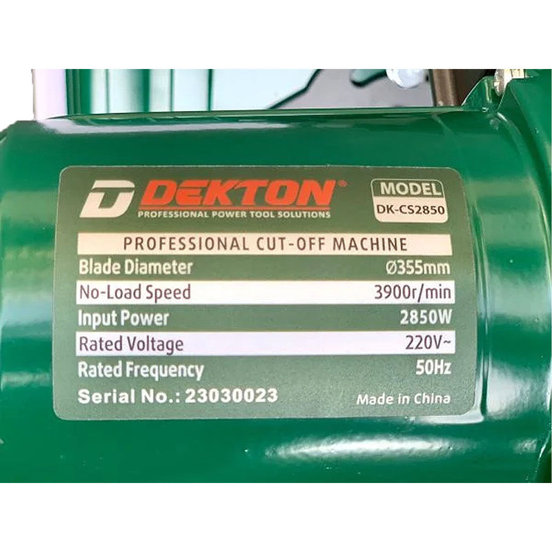 Máy cắt sắt Dekton DK-CS2850 công suất 2850W, đường kính lưỡi cắt 355mm (14 inch)
