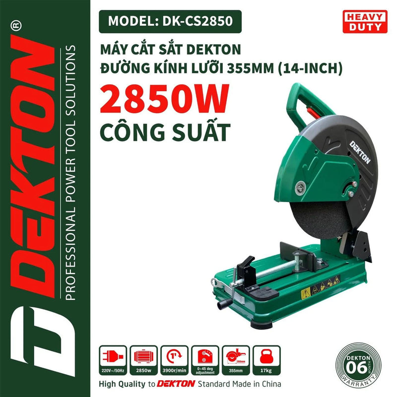 Máy cắt sắt Dekton DK-CS2850 công suất 2850W, đường kính lưỡi cắt 355mm (14 inch)