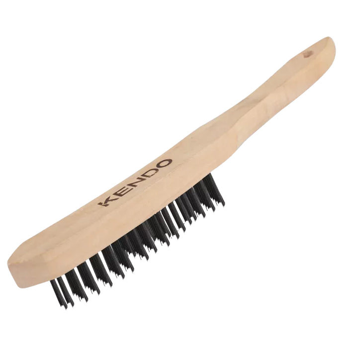 Bàn chải sắt sợi thép cán gỗ dài Kendo, 3 lines - 5 lines