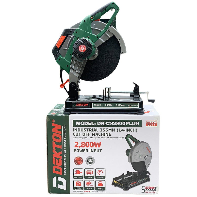 Máy cắt sắt Dekton DK-CS2800PLUS công suất 2800W, đường kính lưỡi cắt 355mm (14 inch)