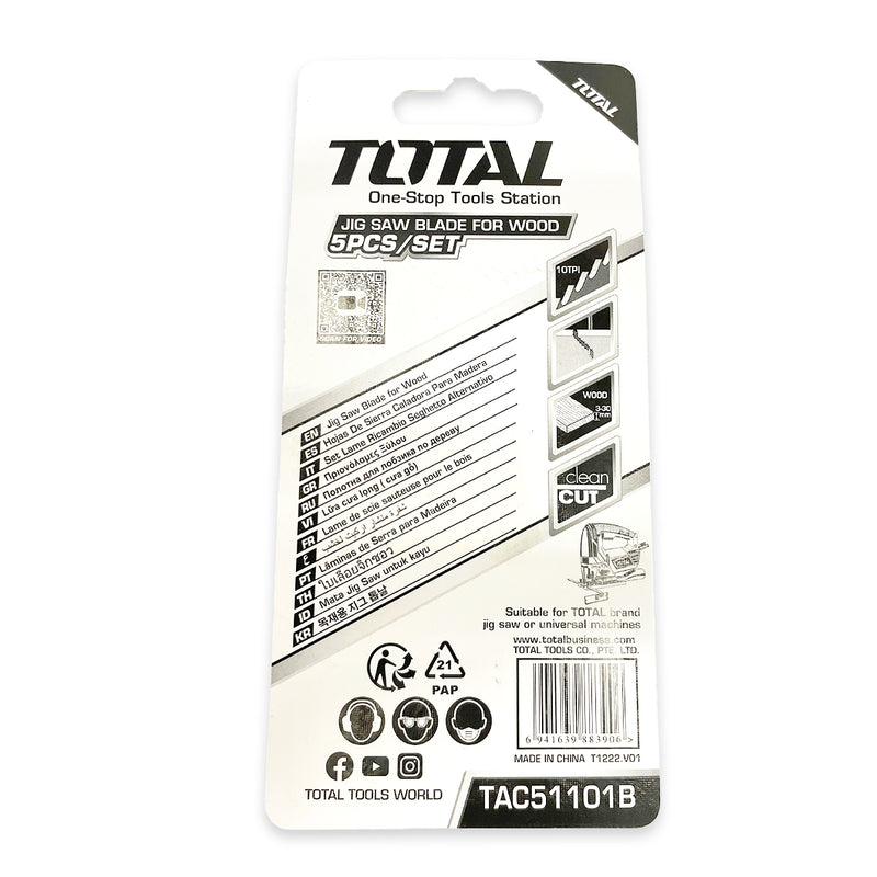 Bộ 5 lưỡi cưa lọng gỗ 10 răng TOTAL TAC51101B