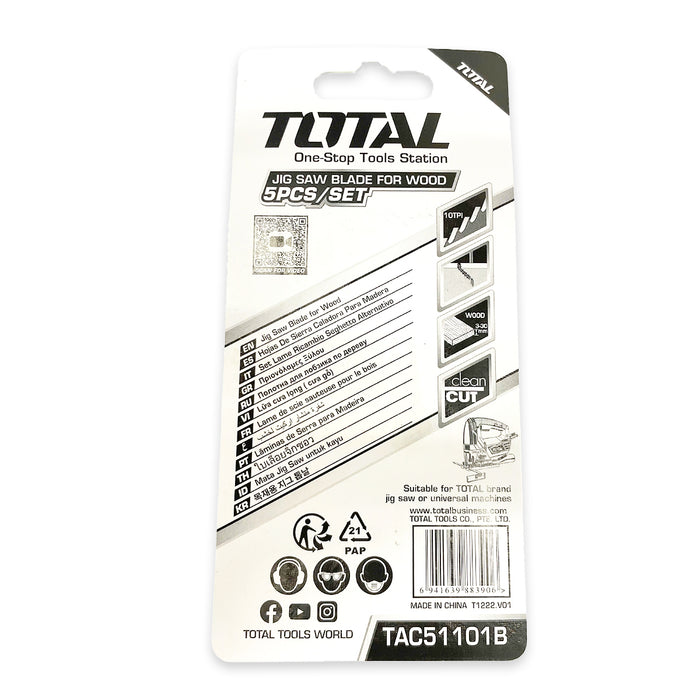 Bộ 5 lưỡi cưa lọng gỗ 10 răng TOTAL TAC51101B