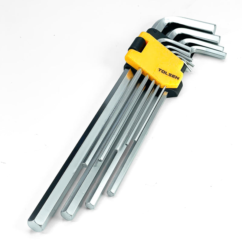 Bộ 9 lục giác dài thép CrV TOLSEN 20049