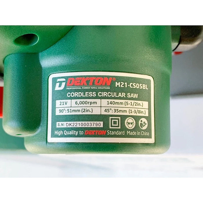 Máy cưa đĩa Dekton M21-CS05BL dùng pin 21V, đường kính lưỡi 140mm