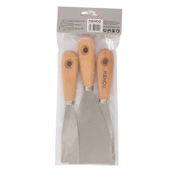 Bộ 3 cây sủi cán gỗ Kendo 45121, kích thước gồm (30mm - 50mm - 80mm)