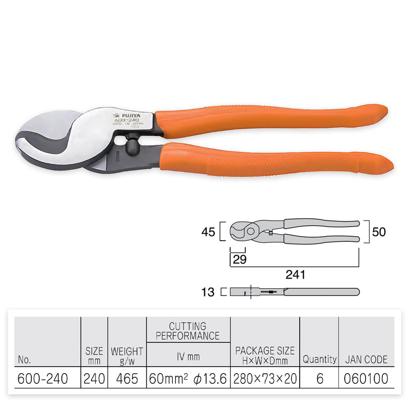Kìm cắt cáp Fujiya ACC-240 kích thước 240mm