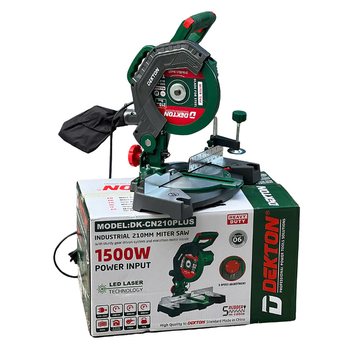 Máy cưa đa góc chỉnh tốc Dekton DK-CN210PLUS công suất 1500W, đường kính lưỡi cắt 210mm