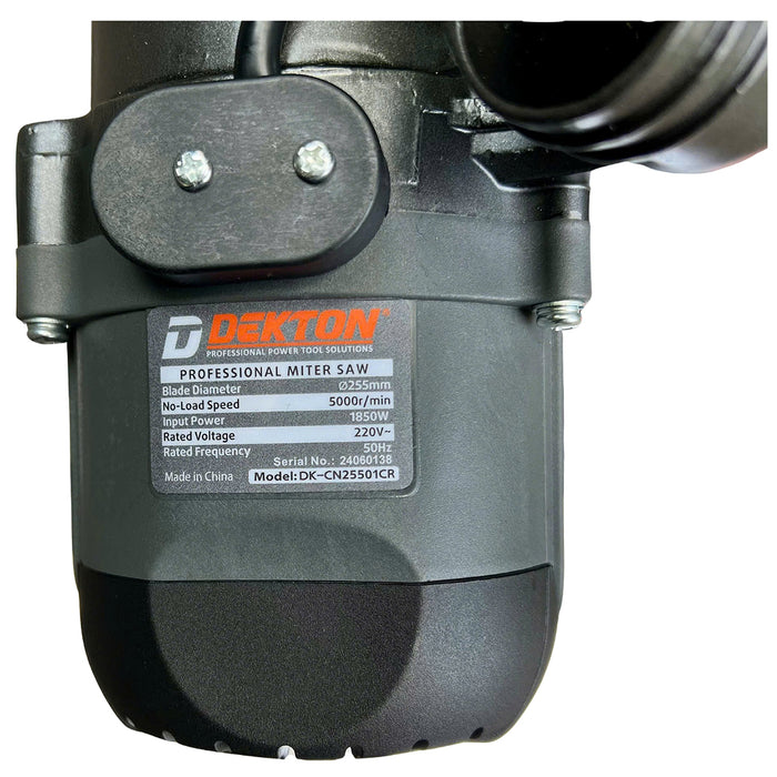 Máy cưa đa góc Dekton DK-CN25501CR công suất 1850W, đường kính lưỡi 255mm, truyền động dây Curoa