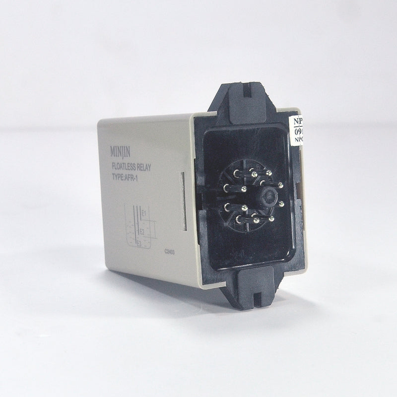 Relay mực nước MINJIN AFR-1, điện áp 220V/AC, giao tiếp bằng đế cắm 8 chân tròn