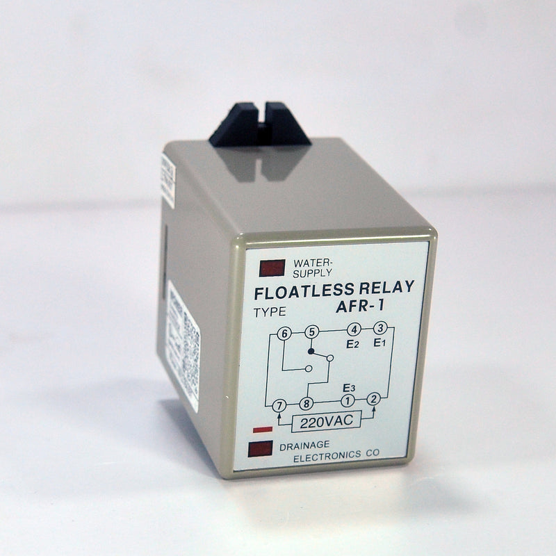 Relay mực nước MINJIN AFR-1, điện áp 220V/AC, giao tiếp bằng đế cắm 8 chân tròn