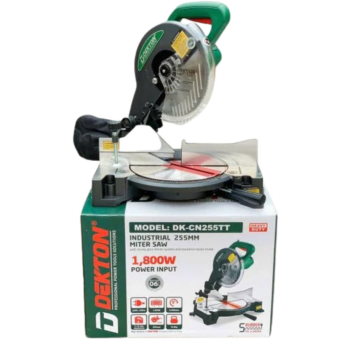 Máy cưa đa góc Dekton DK-CN255TT công suất 1800W, đường kính lưỡi 255mm (10 inch), truyền động dây Curoa