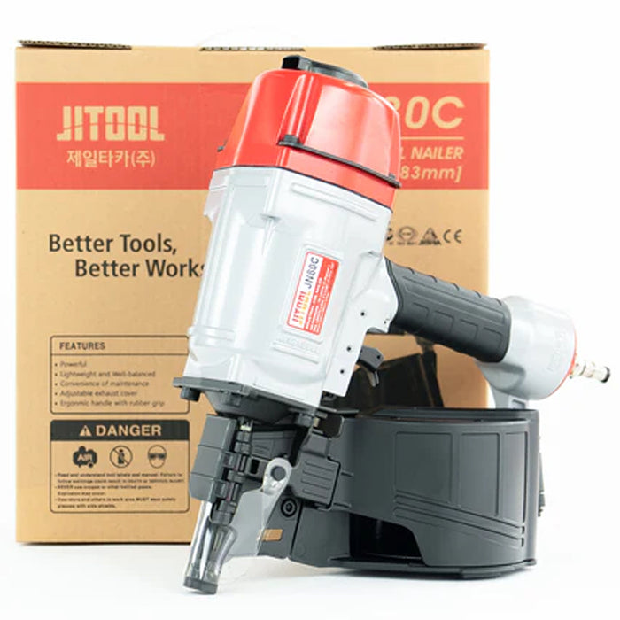 Máy bắn đinh cuộn dùng khí nén JITOOL JN80C, kích thước đinh 50mm - 83mm